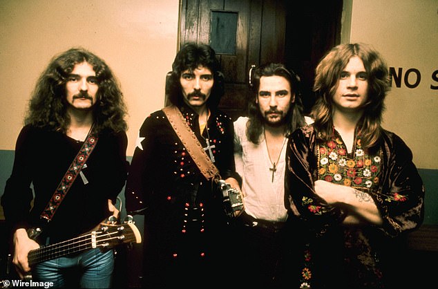 The singer, who sold more than 100million records, will forever be synonymous with the heavy metal band he formed in his home city of Birmingham with Tony Iommi, Bill Ward and Geezer Butler in 1969. Above: Osbourne (far right) with Butler (left), Iommi (second from left) and Ward in the 1970s