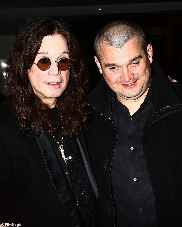 Osbourne has two older children from his marriage to first wife Thelma Riley. Above: Osbourne with son Louis in 2009