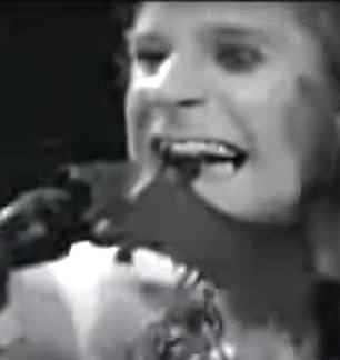 Osbourne infamously bit the head off a bat during a performance in Iowa in 1982