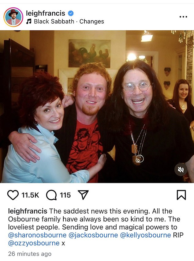 Tributes started pouring in for the heavy metal pioneer in the moments after his family announced his death
