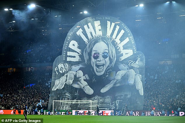 Osbourne's image had been used as part of a tifo ahead of Aston Villa's Champions League match against Celtic back in January
