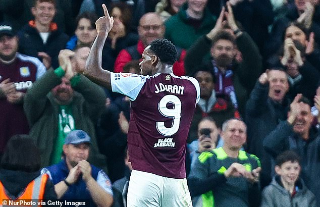 Black Sabbath's logo adorned Aston Villa's home kit in a Carabao Cup match in October