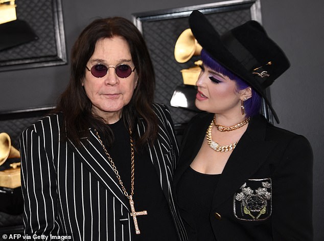Ozzy pictured with Kelly in 2020. Daughters Aimee, 41, and Kelly, 40, were there to care for him as recently as last week after flying in from Los Angeles