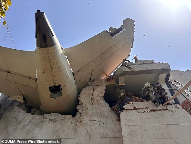 Pictured: The aftermath of the Air India plane crash. Within three days the remains of virtually all the victims were believed to have been found, although the 1500C heat had burnt most beyond recognition