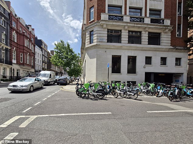 Another local told MailOnline the situation has become 'intolerable' as 'careless' e-bike riders will dump their bicycles down on the street