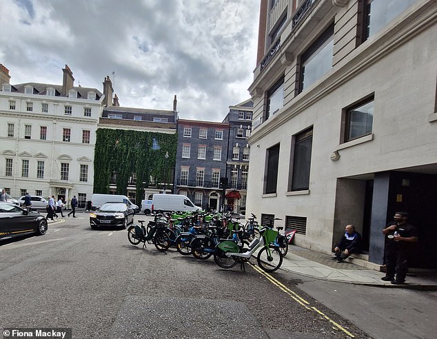 The bikes are said to block access to Leconfield House's garage, as well as restrict access to Chesterfield Gardens, which leads to a busy underground car park