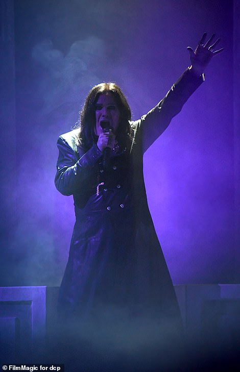 The singer on stage at the American Music Awards in 2019