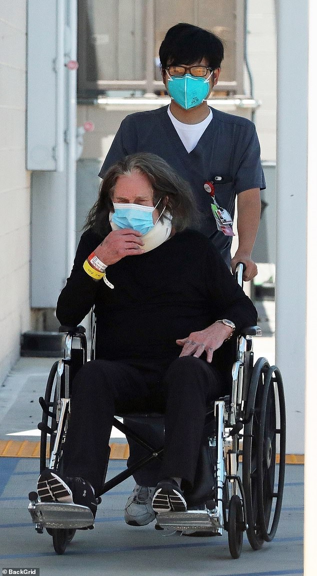 Ozzy Osbourne, who has died aged 76, had a career that was defined by his antics both on and off-stage. Pictured: The star leaving hospital on June 16, 2022, after a major back operation