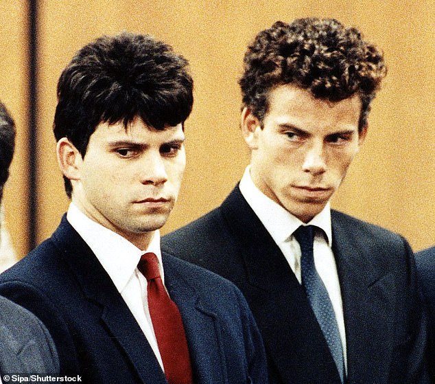Erik, right, and his older brother Lyle, left, were imprisoned for life after murdering their parents Kitty and Jose inside their swanky Beverly Hills home in 1996