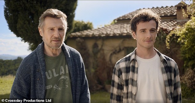 Liam and Michea¿l have even worked together, as they previously played a grieving father and son in film Made in Italy (pictured in the film together)