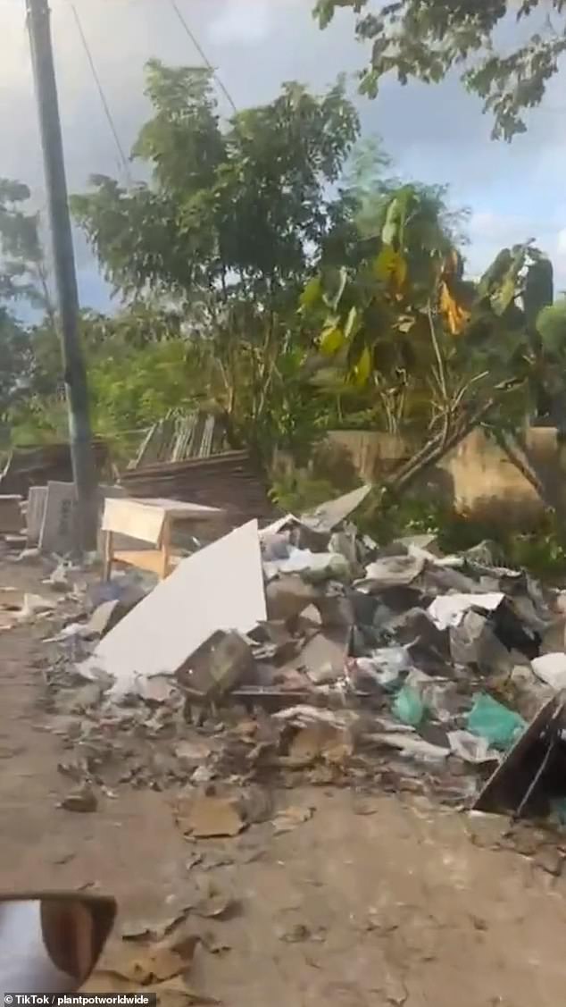 Other footage showed poorly maintained roads and piles of broken items and rubbish