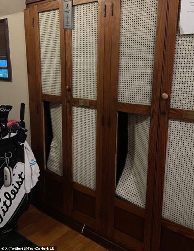 The damage allegedly caused to a locker room at Oakmont last month by an enraged Wyndham Clark