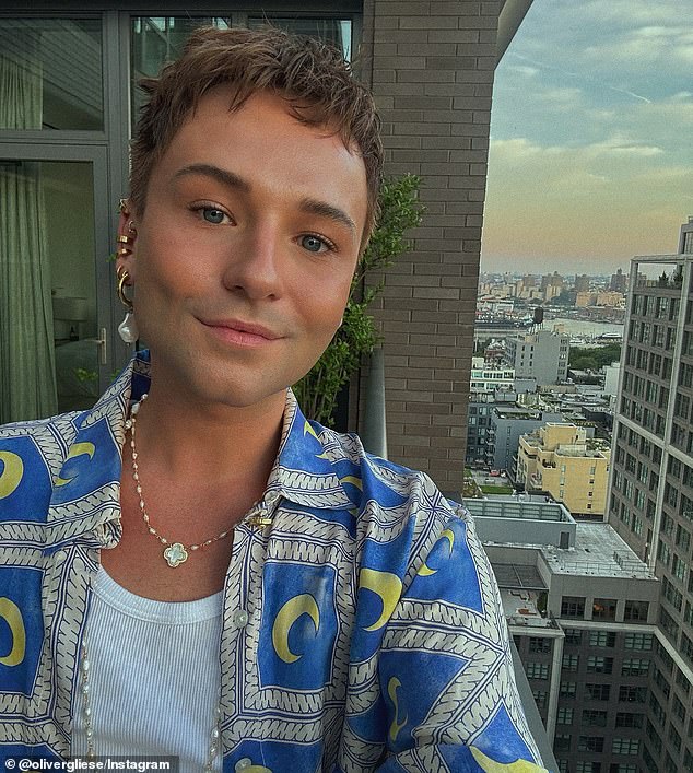 Oliver - whose drag persona is Valkyrie - originally hails from Denmark where he graduated from Copenhagen Business School (pictured July 3)