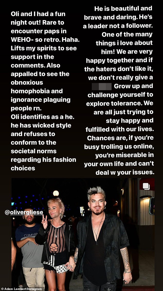 In 2023, the Cabaret thespian publicly defended the former Global Fashion Agenda partnerships manager after he received a barrage of homophobic comments