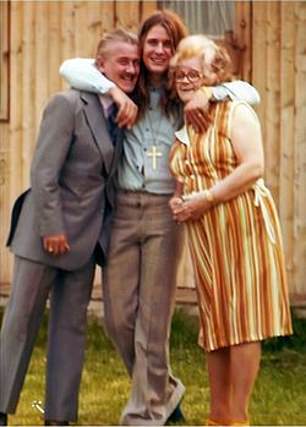 A young Osbourne with his father John (left) and mother Lilian (right). His dad died in 1977