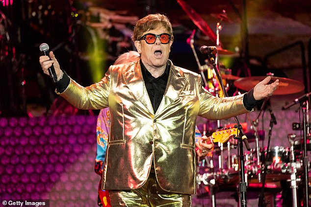 Sir Elton John is reportedly set to be performing. Pictured during his Glastonbury Festival set in 2023
