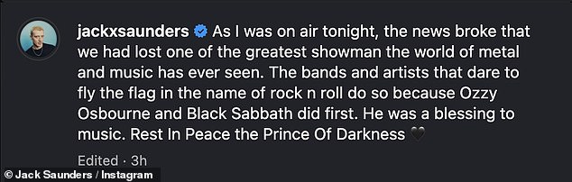 He also paid further tribute with the clip shared on his Instagram