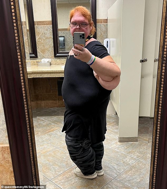 Tammy shared this photo of her slimmed down figure in August 2023