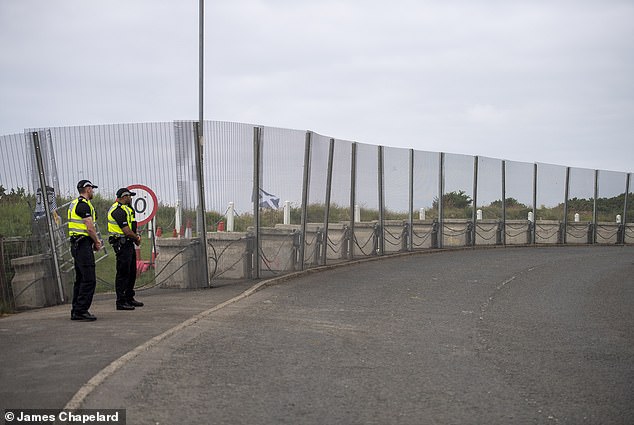 Security fences have been installed around Trump Turnberry ahead of the visit