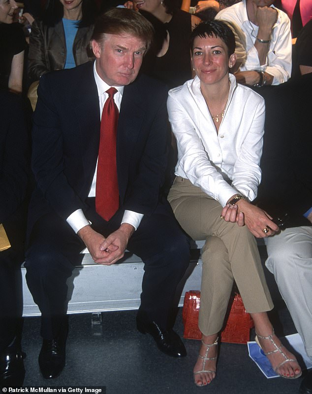 Trump and Ghislaine Maxwell are seen attending a New York fashion show in September 2000