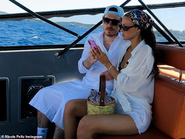 Nicola and Brooklyn relaxed on their luxurious yacht as they enjoyed a St Tropez getaway