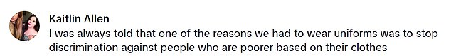 Other people were more sympathetic to Molly's critique of the UK school system