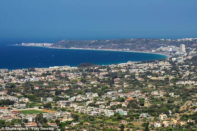 FILE PHOTO: An aerial view of the coastal town of Ialysos, on Rhodes