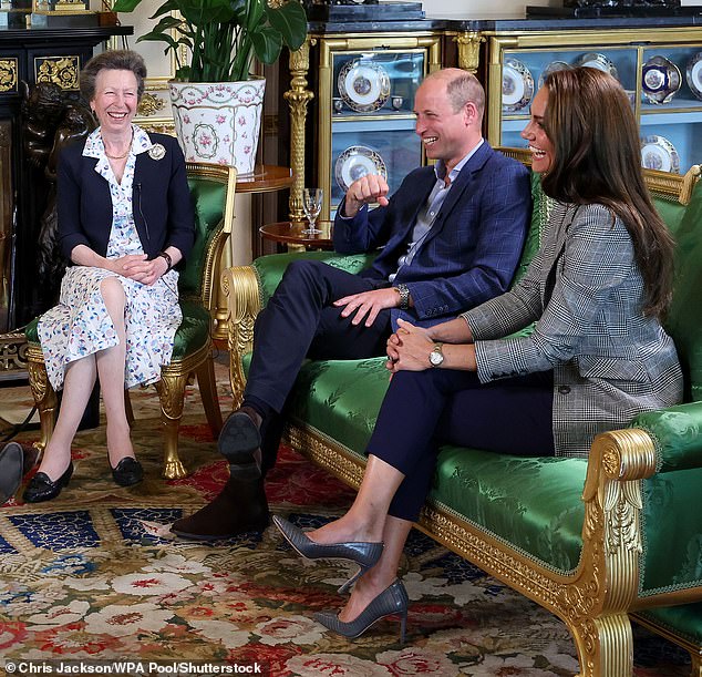 Princess Anne, Prince William and the Princess of Wales at Windsor Castle, on September 06, 2023