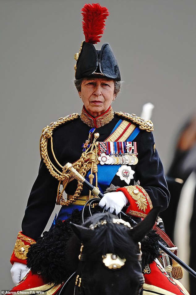 The Princess Royal during the Trooping the Colour ceremony at Horse Guards Parade in June 2023