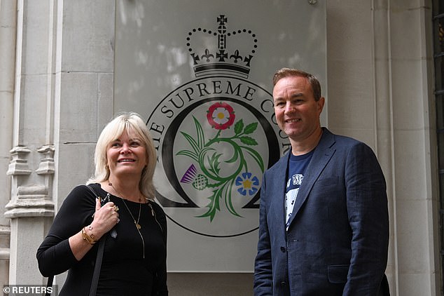 Tom Hayes and his lawyer Karen Todner arrive at the Supreme Court in London this morning