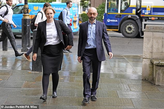 Former trader Carlo Palombo (right) outside the UK Supreme Court in London this morning