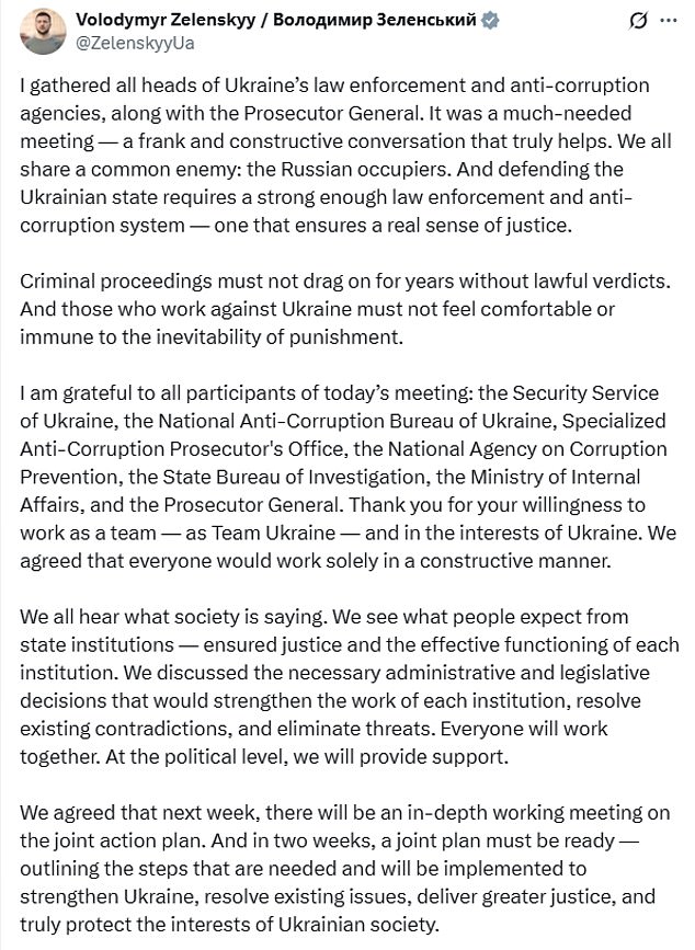 In a statement, the president said he had met with officials of the anti-corruption bodies at the centre of the controversy but he didn't announce a reversal of the law