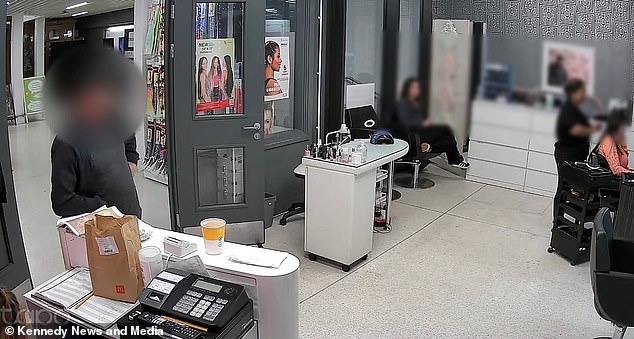 The man's cunning theft was captured on CCTV