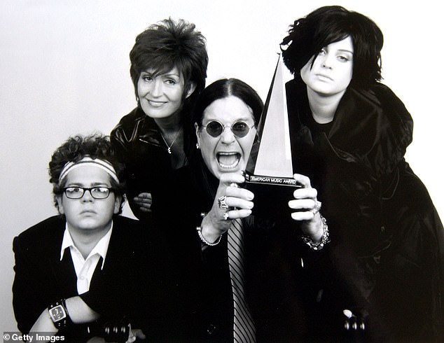 The Osbournes are pictured in 2003 as they prepared to host the annual American Music Awards following their show's smash-hit success