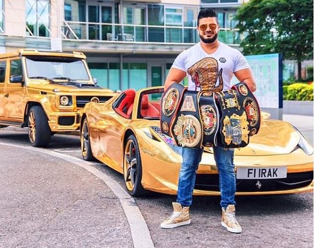 After moving to the UK, she formed a relationship with flamboyant London-based British-Iraqi kickboxer, Riyadh Al-Azzawi (pictured), a former six-time world champion, renowned for his fleet of gold-plated supercars