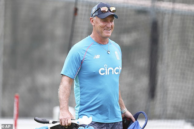 Thorpe, pictured at England's training session at the Gabba ahead of the first Ashes cricket test in Brisbane, Australia, in 2021
