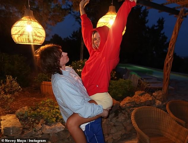 Now MailOnline can reveal she is 20-year-old student Nevey Maya. The pair have spent a summer of love together, travelling to Glastonbury and partying in Ibiza