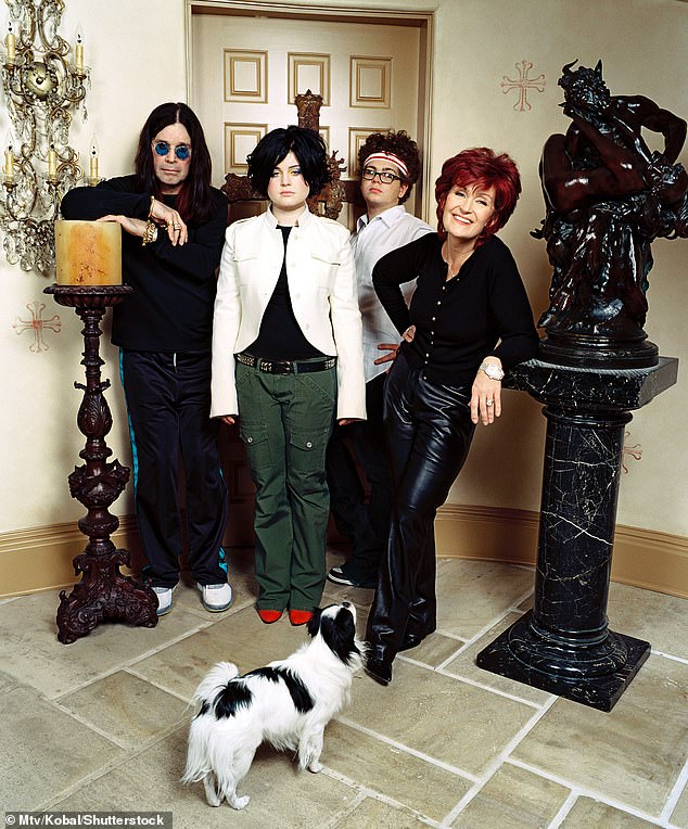 The family was catapulted to fame during the early 2000s in the reality TV show The Osbournes. From left: Ozzy, Kelly, Jack and Sharon