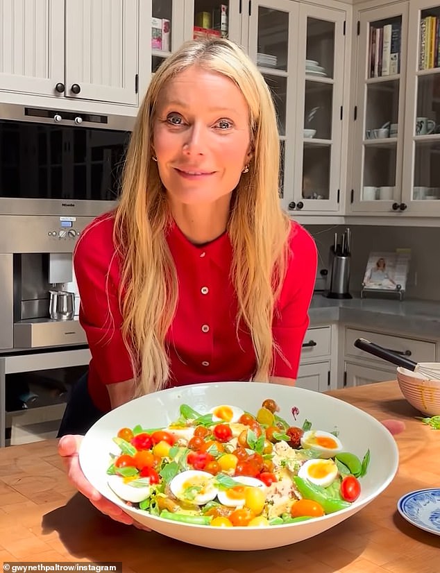 Earlier in the week, the Shakespeare in Love actress shared a video showing her making a salad, with disgusted followers pointing out she had her hair out, risking it falling into the food