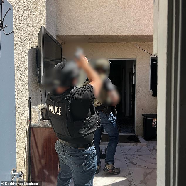 Police carried out a welfare check at the six-bedroom estate on July 14, shattering a back window to gain access to the home