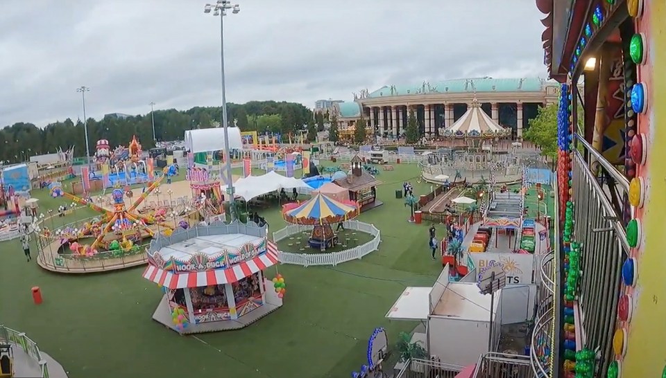 Funfair rides and games at the Trafford Centre.