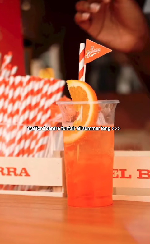 Orange drink at Trafford Centre funfair.