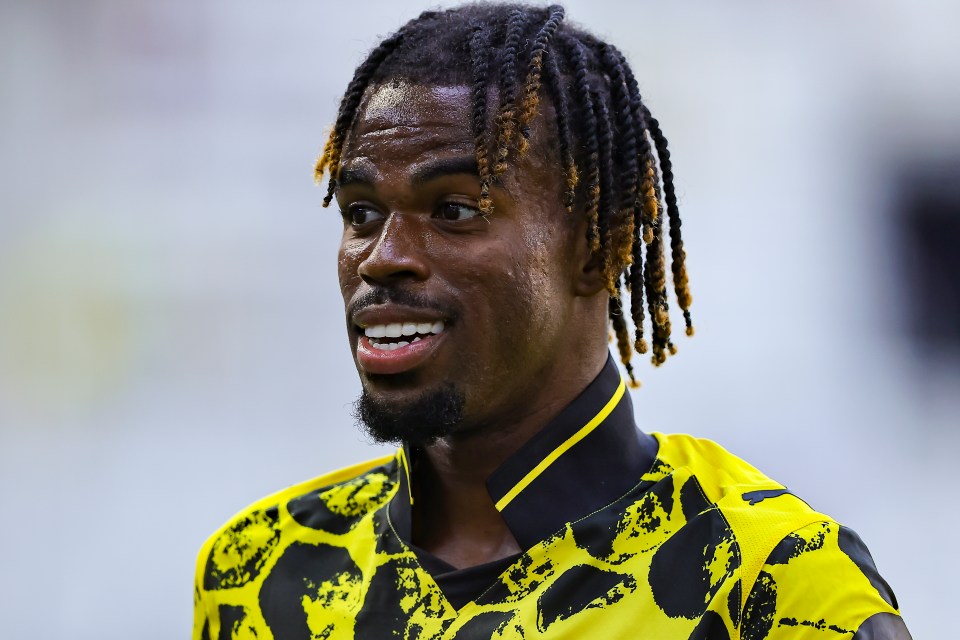 Carney Chukwuemeka of Borussia Dortmund during a soccer match.