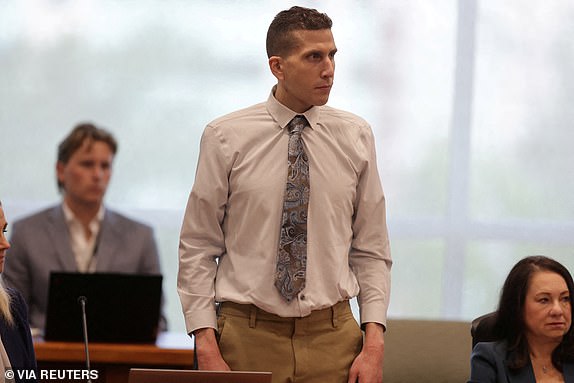 Bryan Kohberger, charged in the murders of four University of Idaho students, appears at the Ada County Courthouse, in Boise, Idaho, U.S., July 2, 2025. Kyle Green/Pool via REUTERS REFILE - CORRECTING FIRST NAME'S SPELLING FROM "BRIAN" TO "BRYAN".
