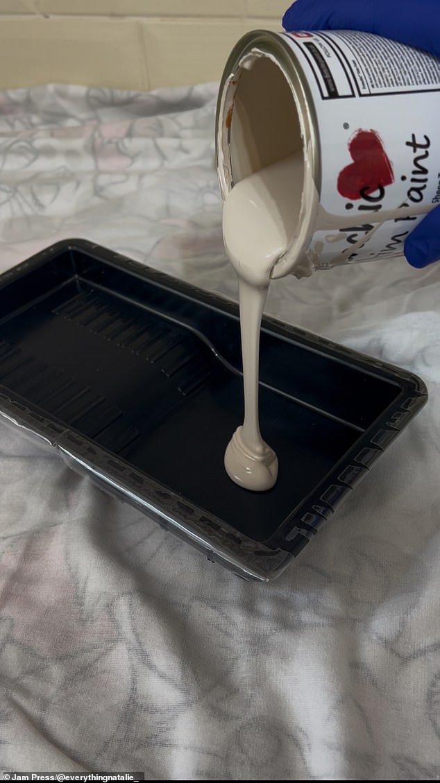 Natalie bagged cupboard paint for under £15 a tin and opted for a cream-toned colour