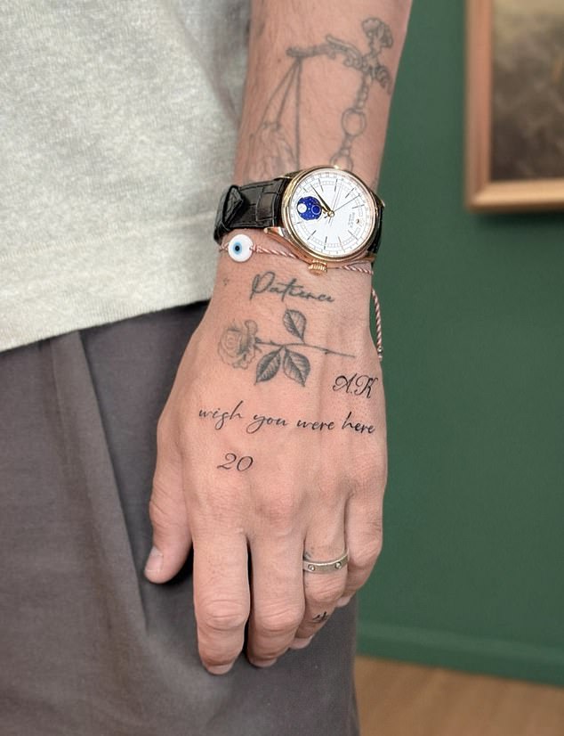 The Liverpool defender's tattoo tribute reads 'Wish you were here' and features Jota's No 20