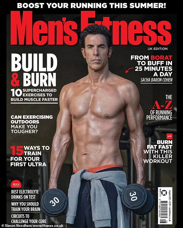 Posing shirtless for Men¿s Fitness UK cover, Sacha looked incredible as he showed off his chiselled abs and toned arms