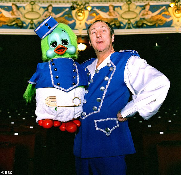 Speaking on the Parenting Hell podcast, Giedroyc said: 'We had Keith Harris and Orville who got a bit naughty with Sue, Orville did, yes. Harris via Orville got a bit naughty Nineties' (Harris seen in 2002)