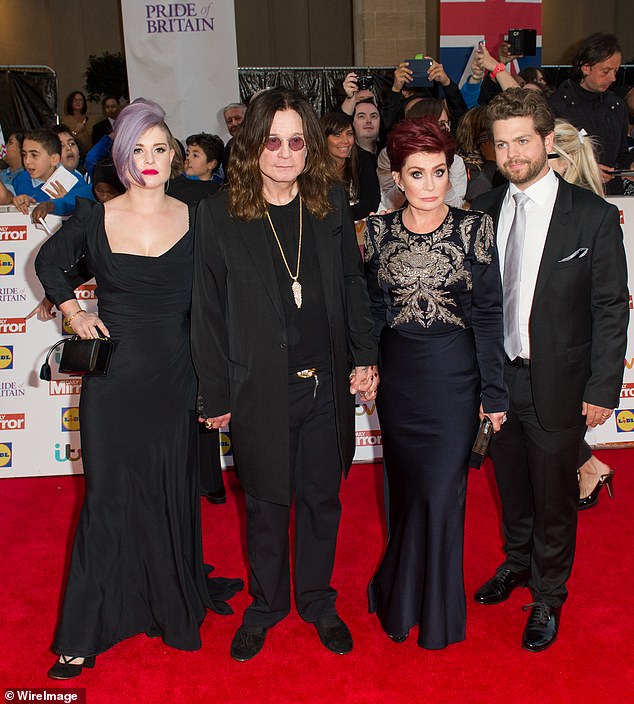 Pictured, L-R: Kelly Osbourne, Ozzy Osbourne, Sharon Osbourne and Jack Osbourne attend the Pride of Britain Awards in 2015, ten years before Ozzy's death