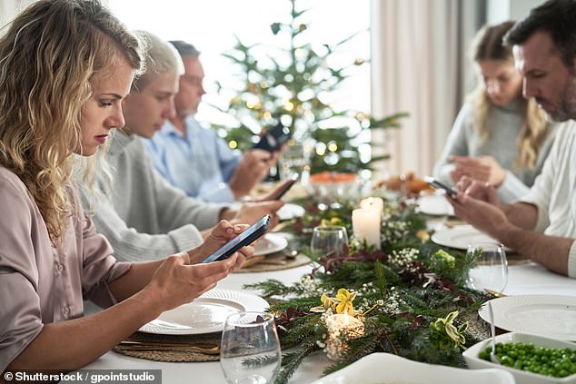 And it's not just children who are to blame - 64 per cent of mums and dads admitted to using WhatsApp or texting at the dinner table while 30 per cent were looking at online shopping
